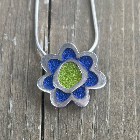 Sylvie Lupien Sterling Silver Colorful Flower Pendant 
Necklace - Picture 4 of 16